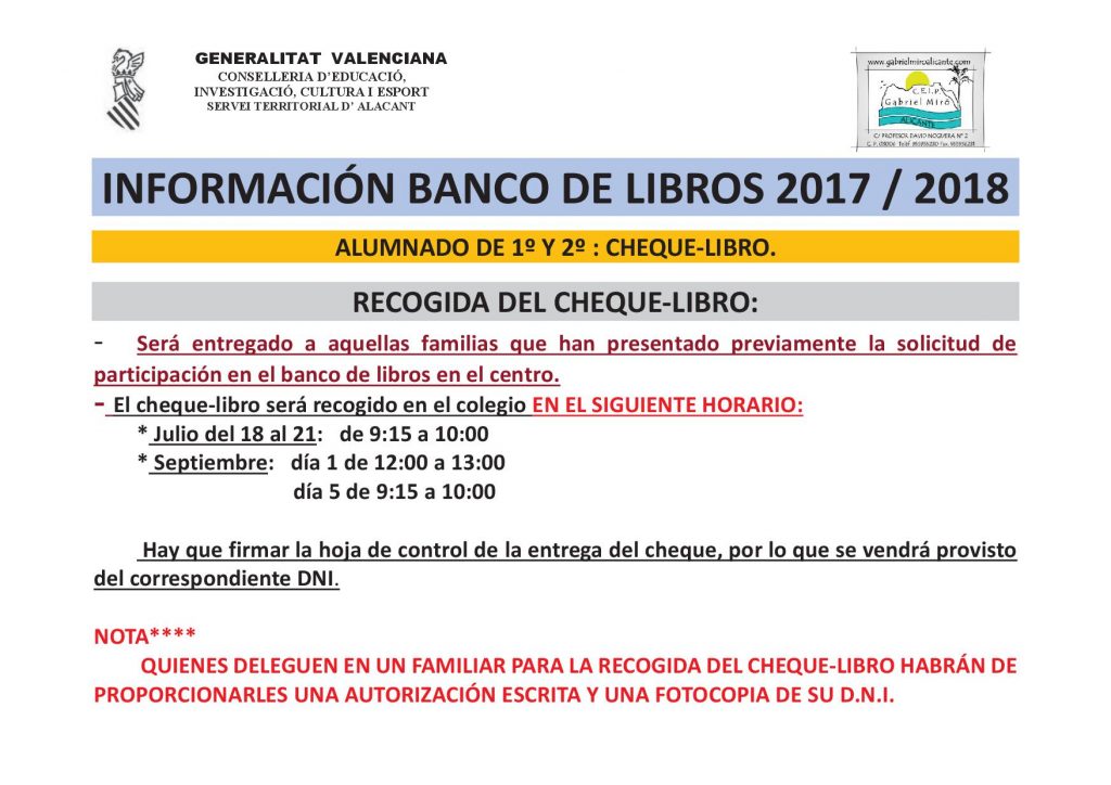 RECOGIDA CHEQUE LIBRO e1505155062345 1024x724 - BANCO DE LIBROS 2017/2018